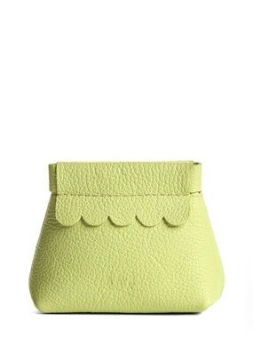Scallop-Trim Mini pebbled leather Bag